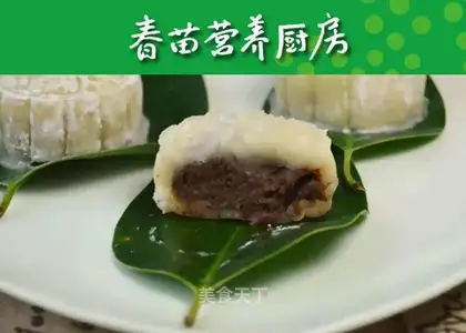 Ice-coated roses, red bean mooncake