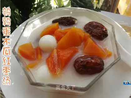 Quail eggs, papaya mackerel