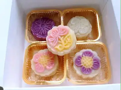 Cranberry ice-cream mooncake