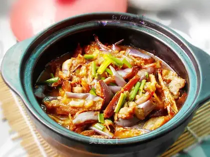 Salt fish eggplant