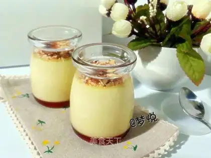 Caramel cheese pudding
