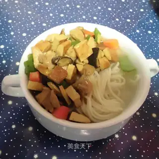 Three fresh chicken noodles