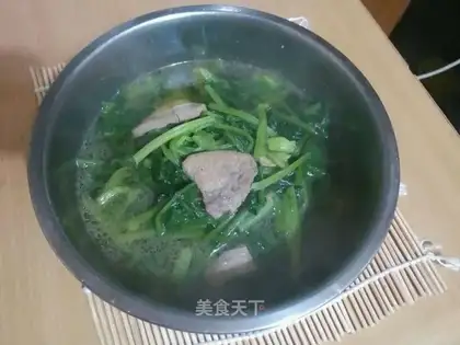 Spinach liver soup