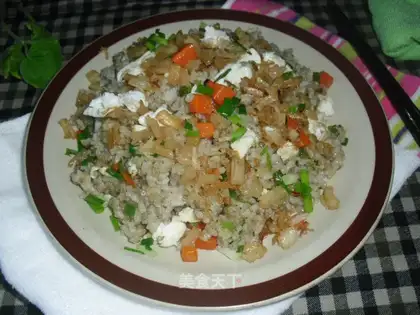 Dry eggnog fried rice