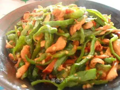 stir-fried pork with green pepper and fragrant dried pork