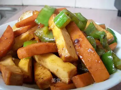 stir-fried dried bean curd with pepper
