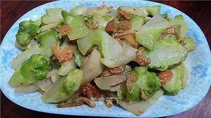 stir-fried shrimp with mustard head