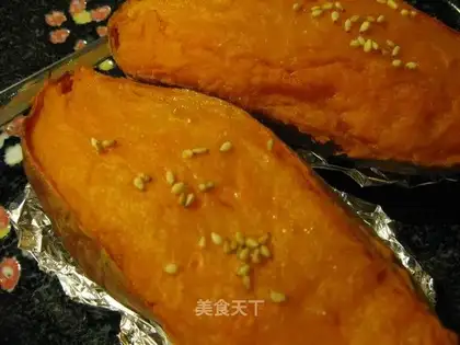 Baked sweet potatoes with milk flavor