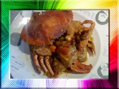 Baked cream crab with salty egg yolk