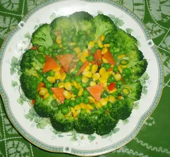 Colorful mixed vegetables and broccoli