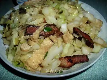 stir-fried cabbage with bacon
