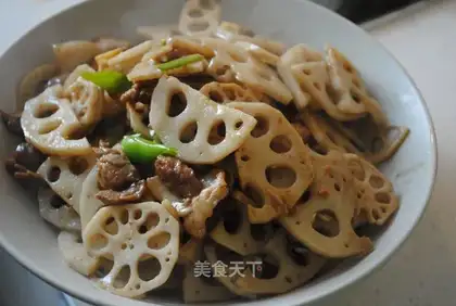 stir-fried lotus root with pork