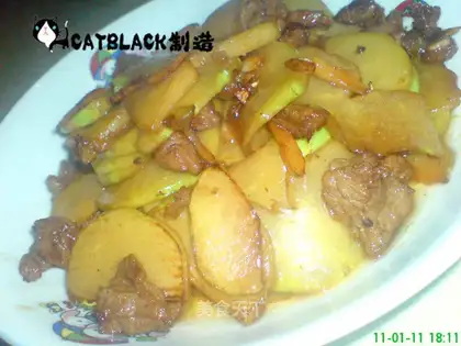 stir-fried beef with chayot