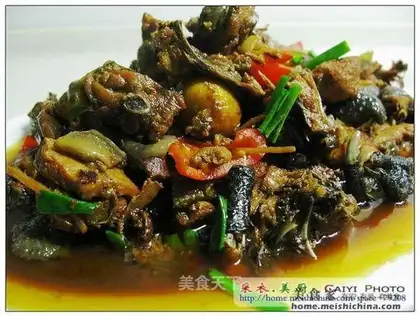 Big plate of delicious local black chicken