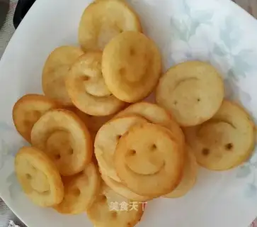 Smiley-faced potato chips