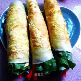 Cheese ham and vegetable burrito