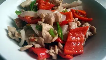 Sweet pepper onion fried meat