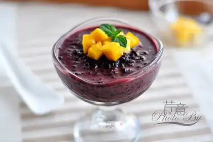 Mango coconut, black rice