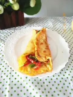A pan of egg pizza