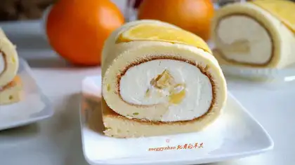 Orange cream cake roll
