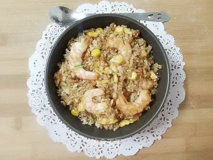 Shrimp corn fried rice