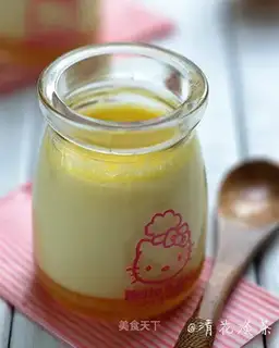 Sweet bottle of caramel pudding