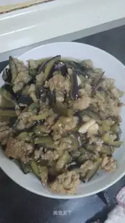 Meat and eggplant