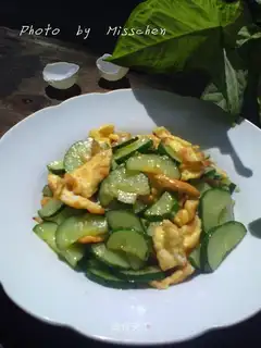 cucumber fried duck eggs