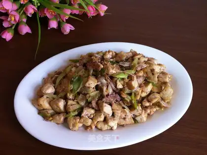 Shrimp onions fried tofu