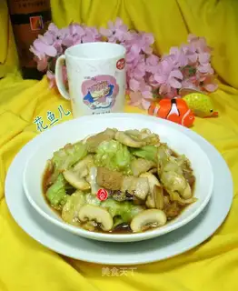 Five flowers, mushrooms, cabbage