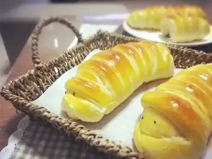 Soup and caterpillar bread