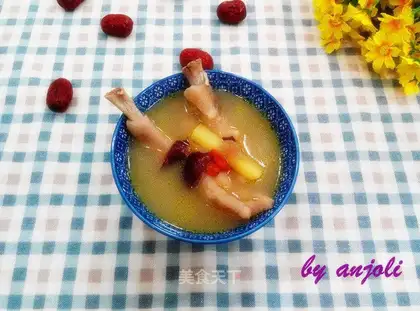 As a chicken's foot