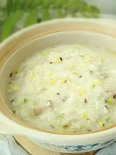 Vegetable thin meat congee