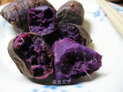 Roasted purple sweet potatoes