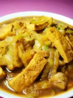 Stewed cabbage with tofu