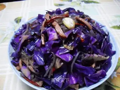 stir-fried purple cabbage with vermicelli