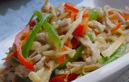 stir-fried shredded pork with mushroom mushroom