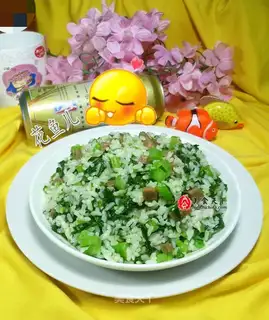 Beefball oil and rice