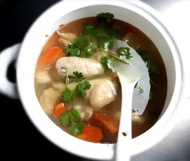 Three yellow chicken mushrooms