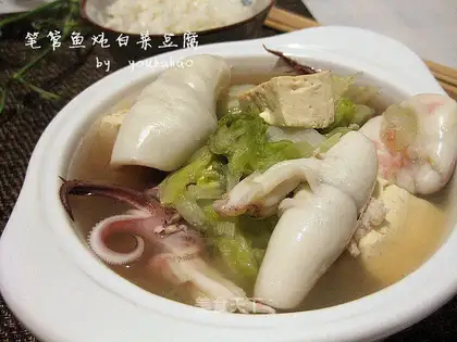 Plumbfish stew, tofu