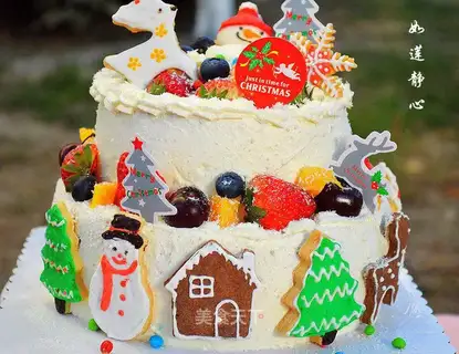 Christmas castle cake