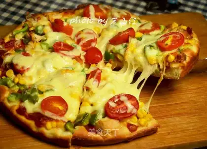 Chicken corn pizza