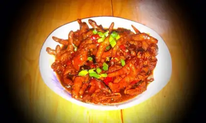 Red chicken feet