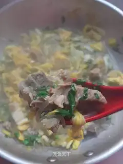 Lamb cabbage fan soup