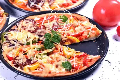 The red and red fire's shaggy pizza