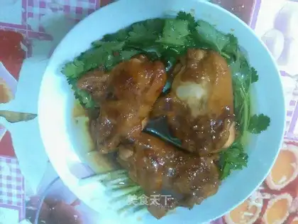Chicken leg with fork
