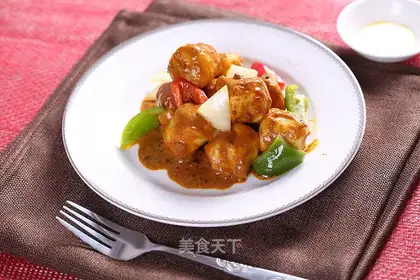 Curry fishballs