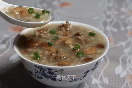 Shrimp walnut almond congee