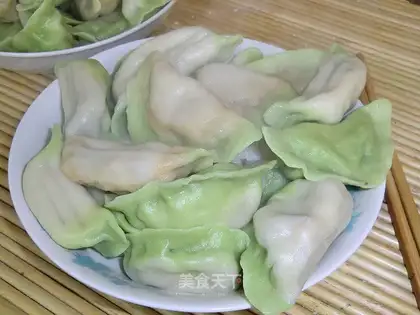 Emerald colored water dumplings