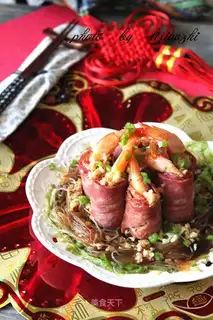 Garlic fan bacon shrimp